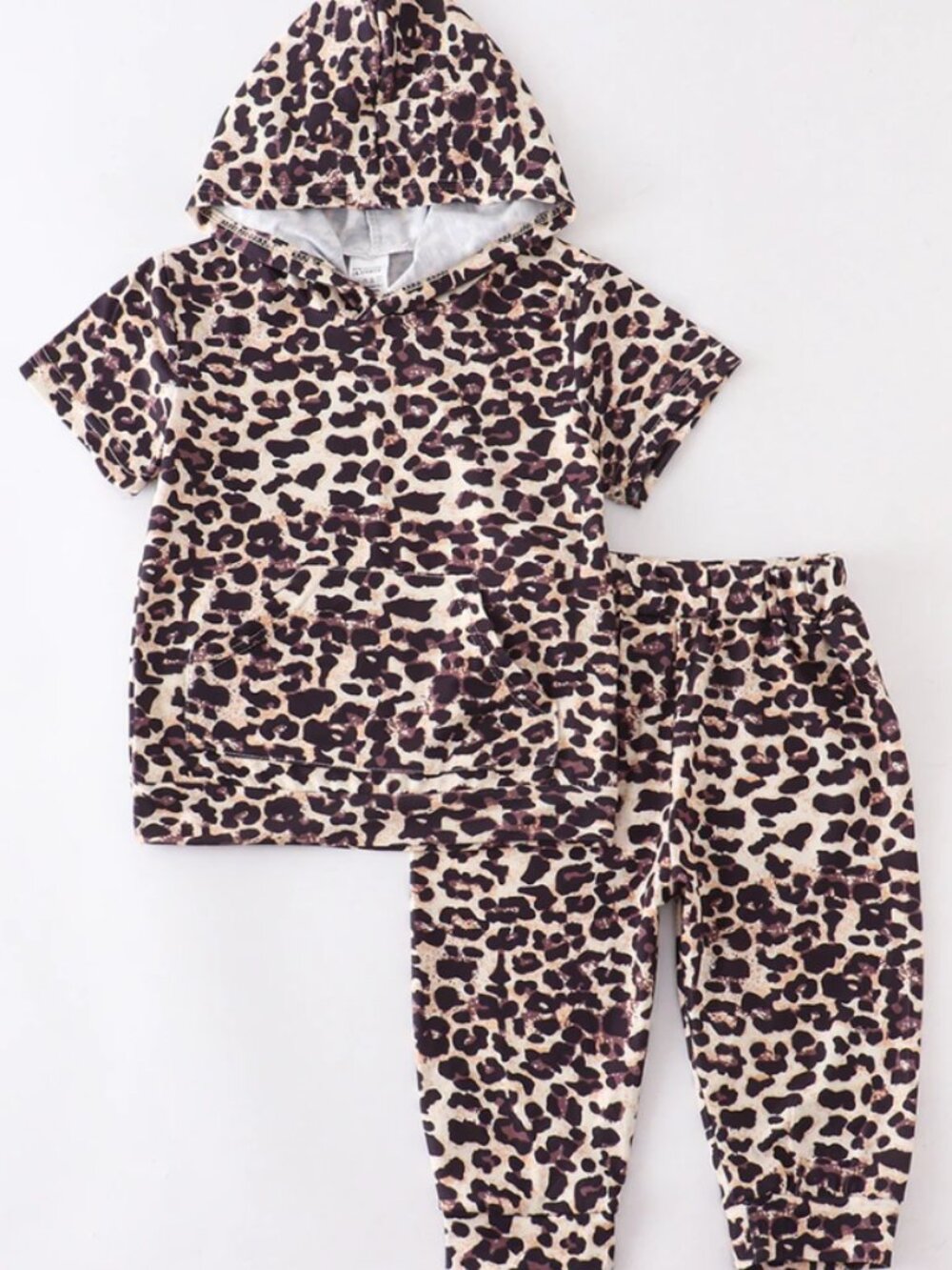 Leopard Hoodie & Cropped Jogger Set | Unisex | NWOT | 6M